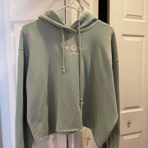 Hollister Sage Hoodie with Flower Embroidery